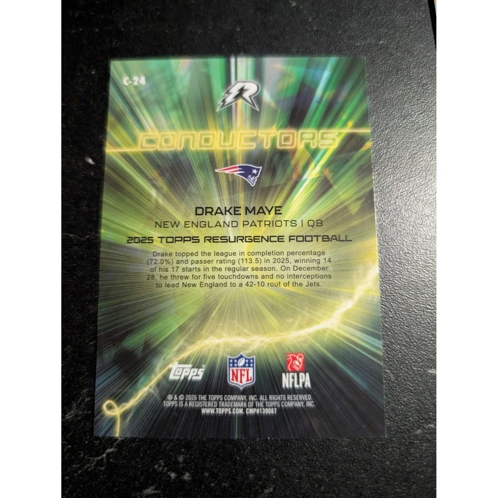 2025 Topps Resurgence Drake Maye Conductors Insert C-24 New England Patriots QB